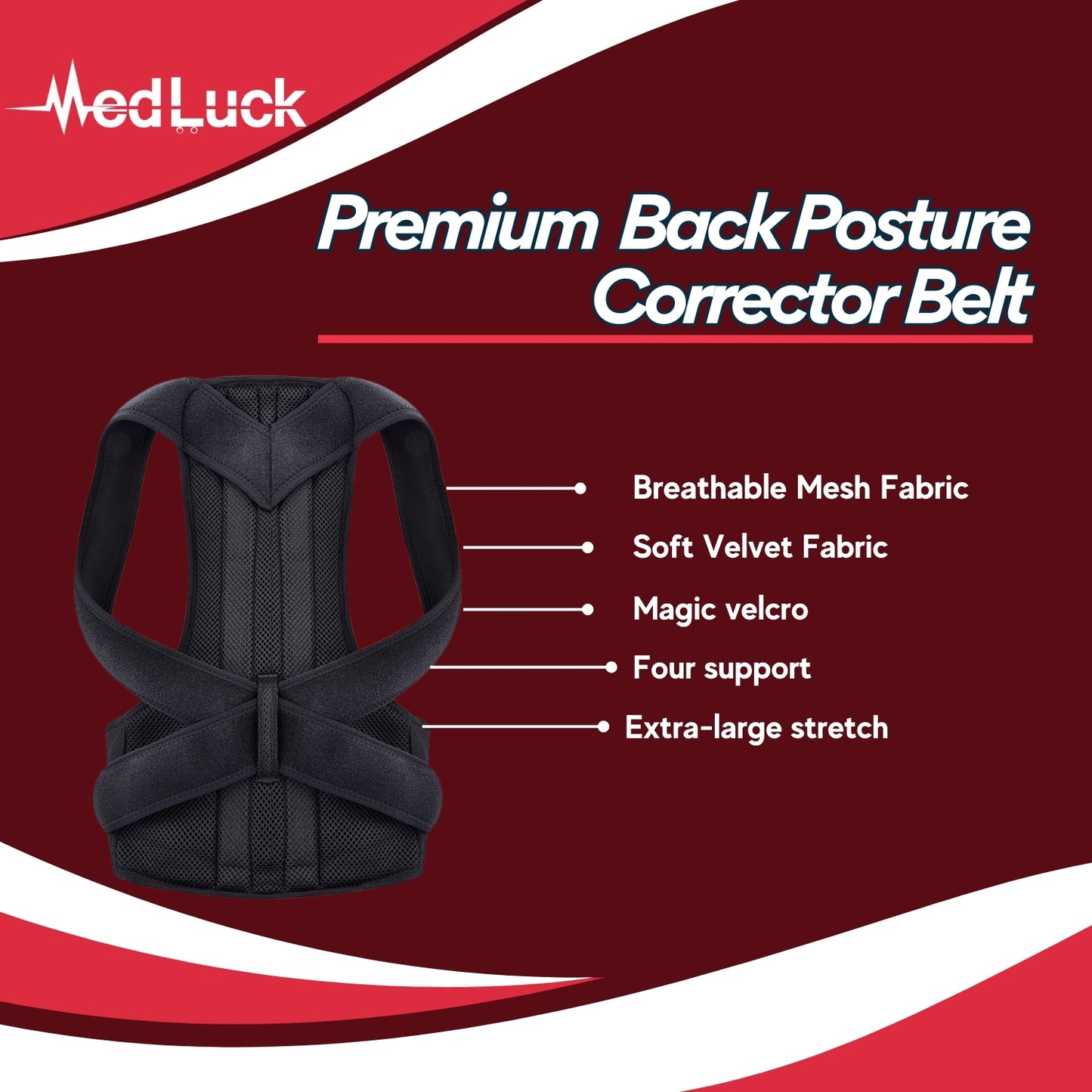 Medluck's Standard Quality Back Posture Corrector Belt