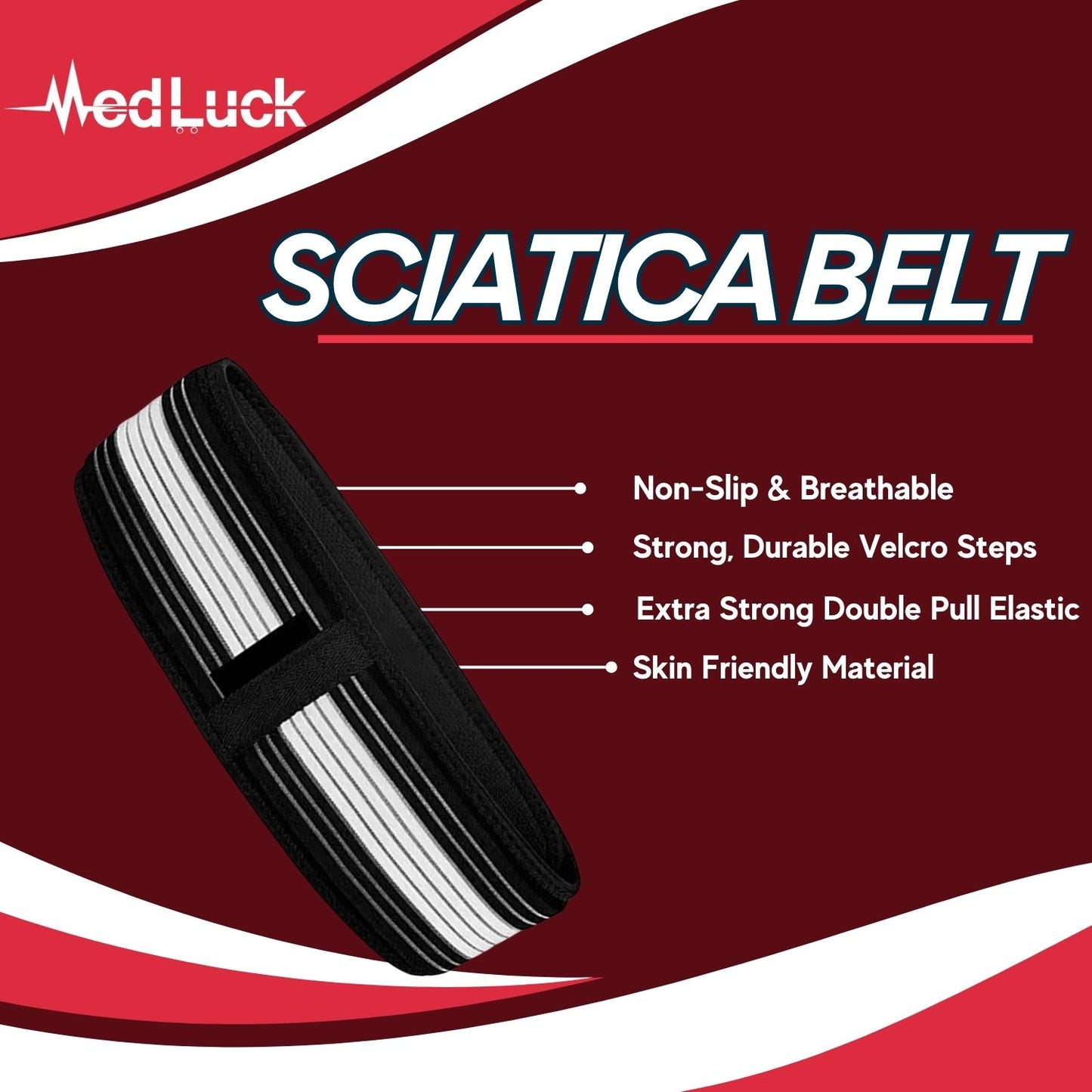 Medluck's Premium Lumbar, Sciatic, Hip & Back Pain Relief Belt
