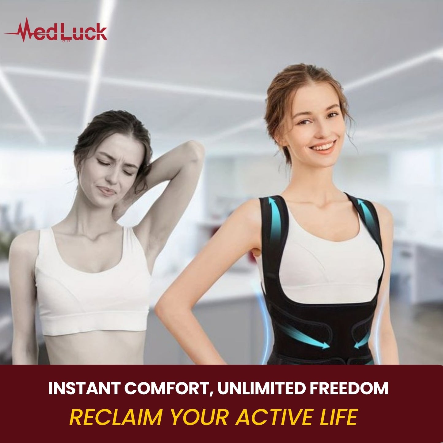 Medluck's X-Shape Adjustable Back Posture Belt