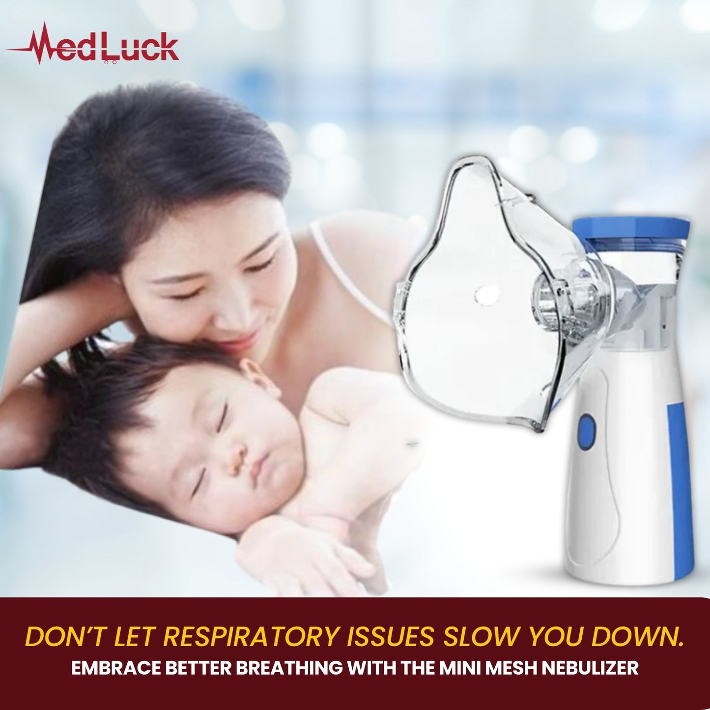 Medluck Portable Silent Nebulizer for Adults & Kids – Buy Nebulizer Online in Pakistan | Mini Steam Inhaler for Asthma & Respiratory Care