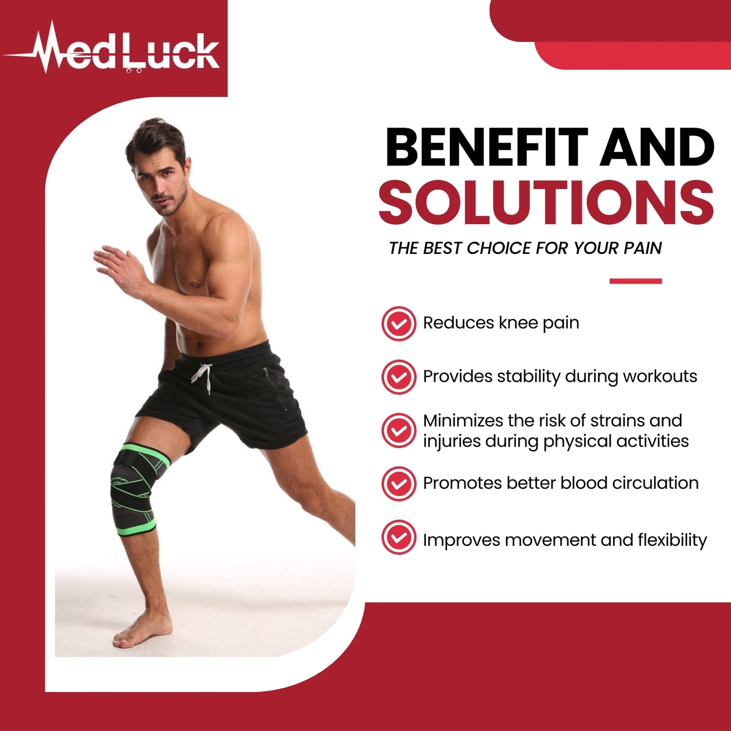 YCSM 1 Piece Set of Knee Support Protector, Compression Elastic Support Belt,