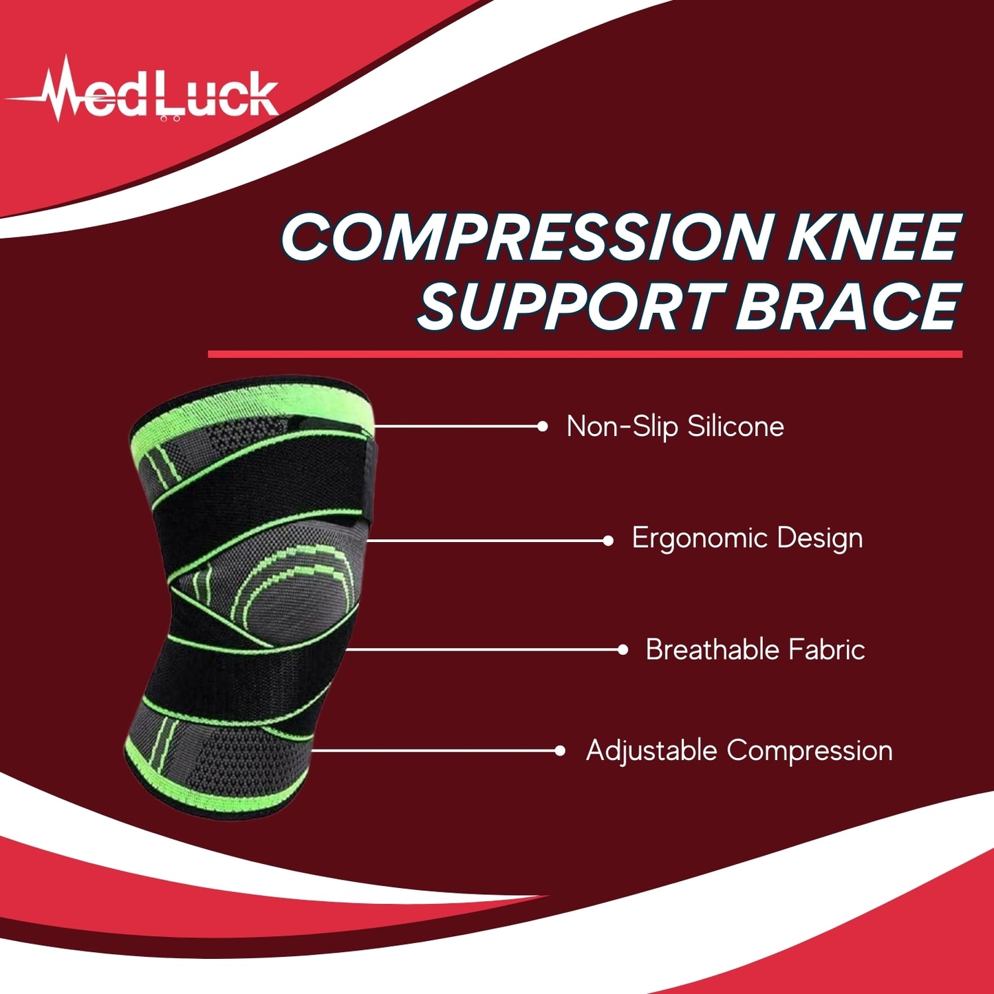 YCSM 1 Piece Set of Knee Support Protector, Compression Elastic Support Belt,