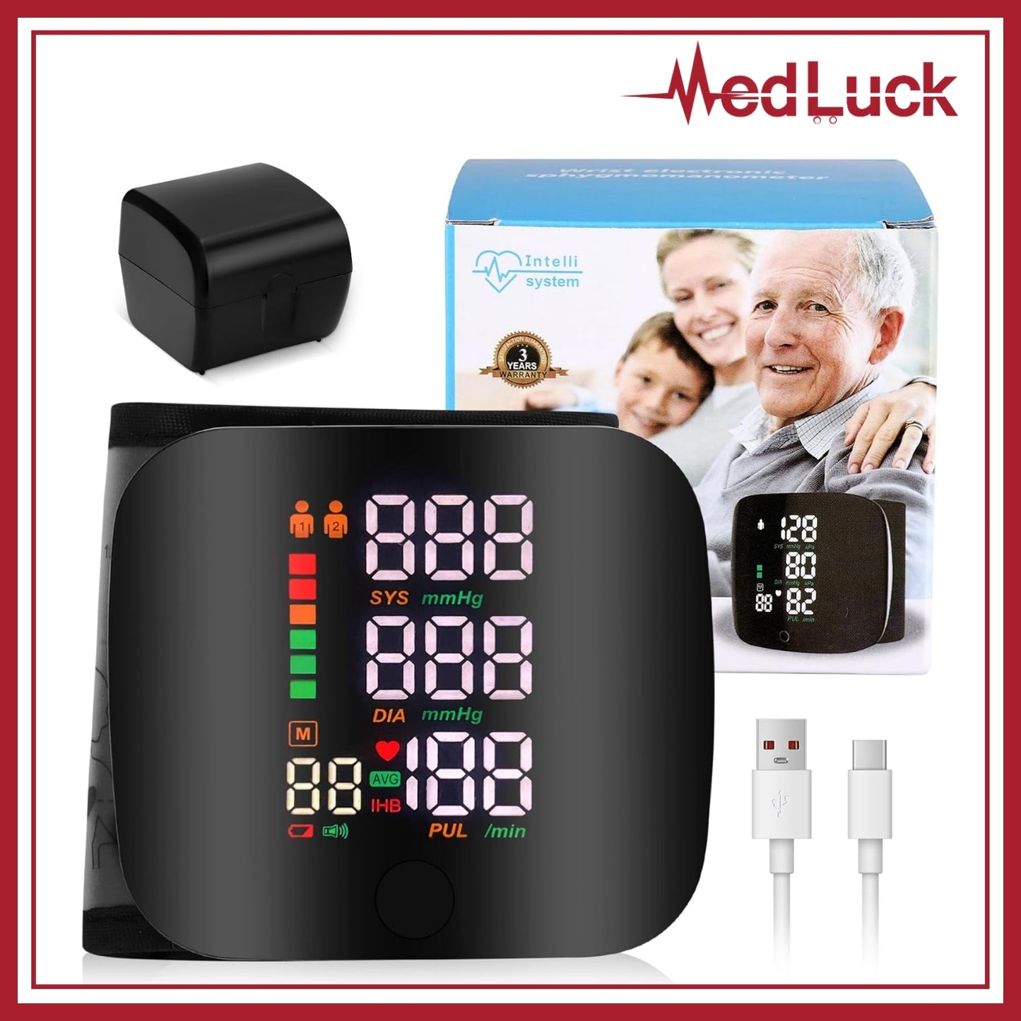 Blood Pressure Monitors, Automatic Wrist Blood Pressure Monitors with LCD Touch Screen