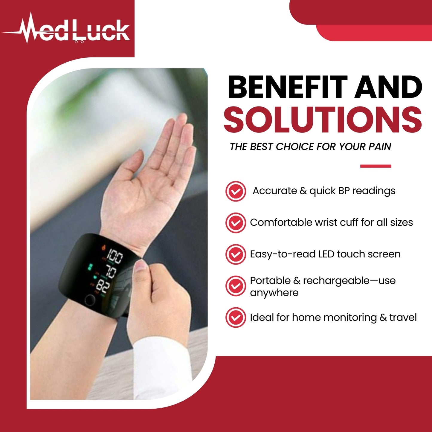 Blood Pressure Monitors, Automatic Wrist Blood Pressure Monitors with LCD Touch Screen