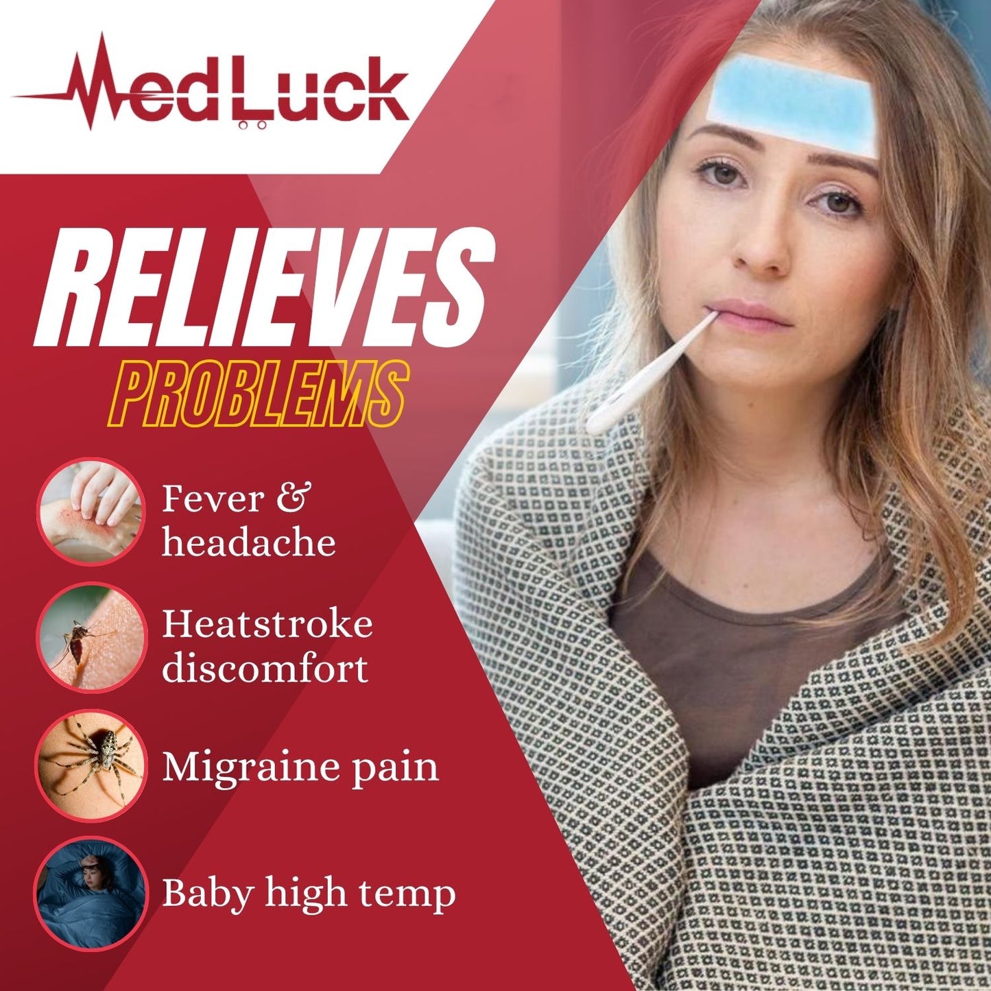 Medluck's Baby Fever Down Cooling Patch, Pack of 3