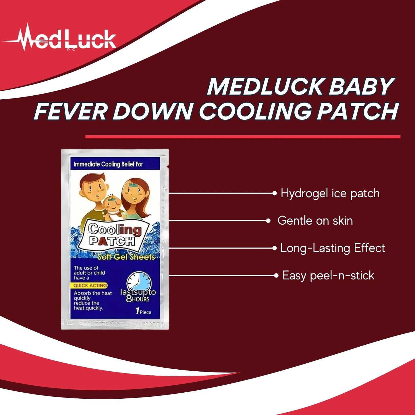 Medluck's Baby Fever Down Cooling Patch, Pack of 3