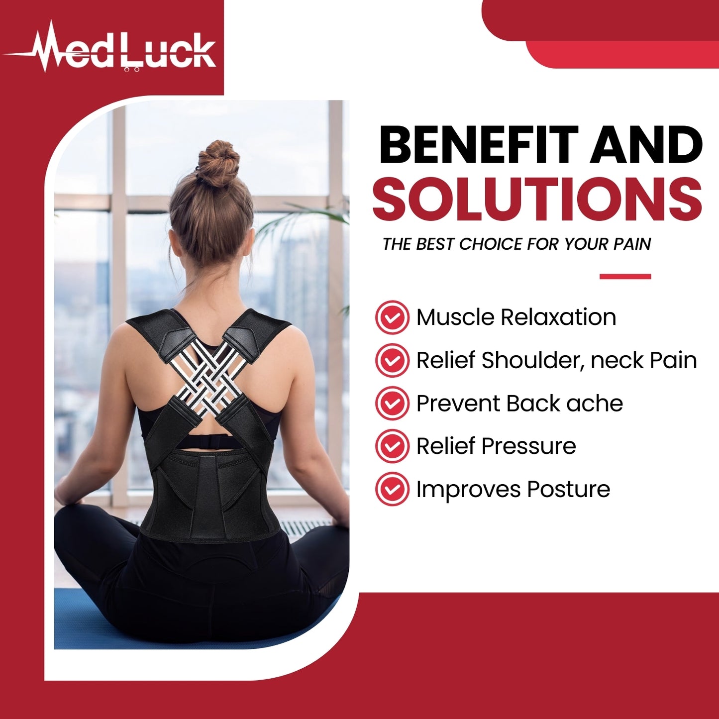 Medluck's X-Shape Adjustable Back Posture Belt