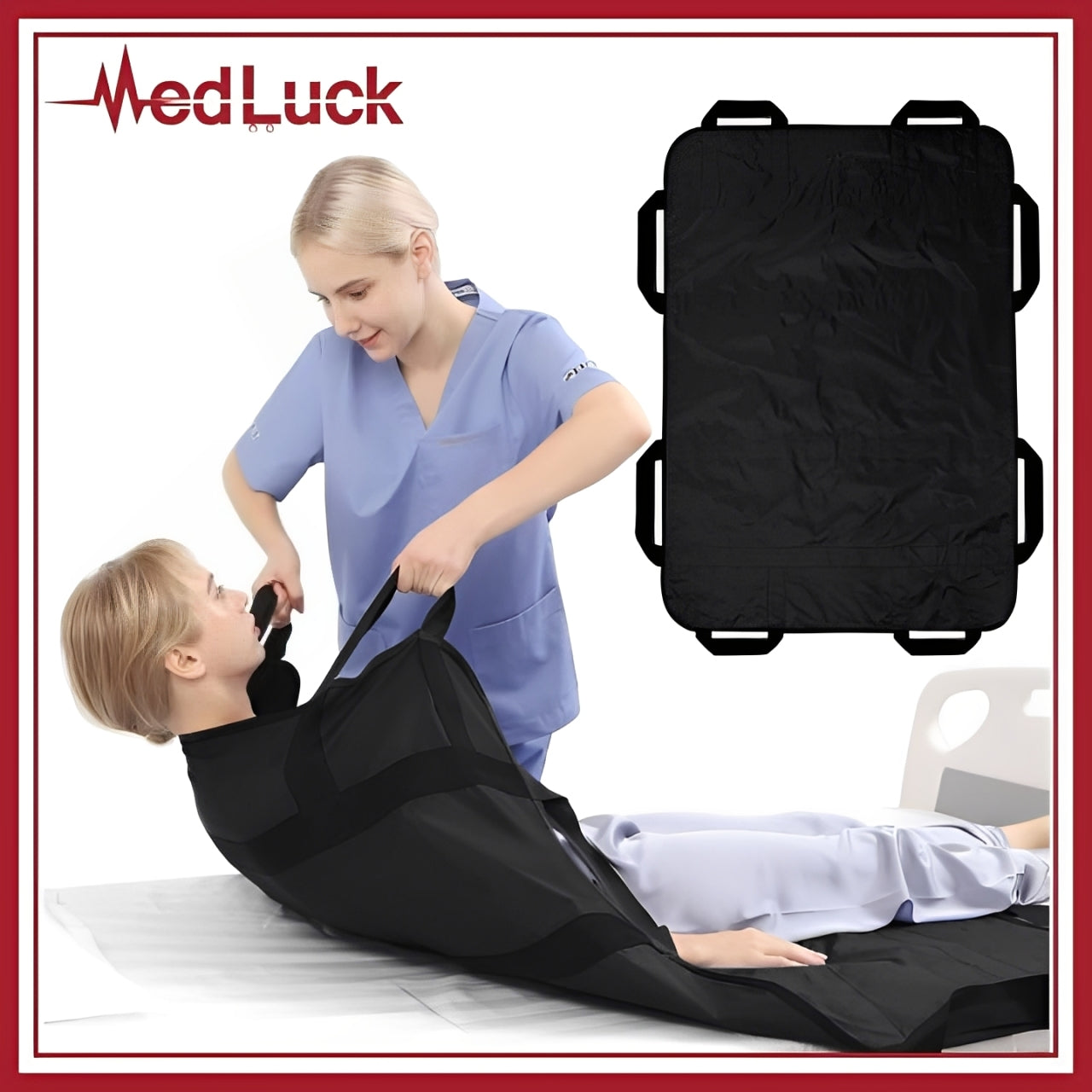 Medluck's Positioning Bed Pad Patient Transfer Sheet with Handles Washable Draw Sheets Mattress
