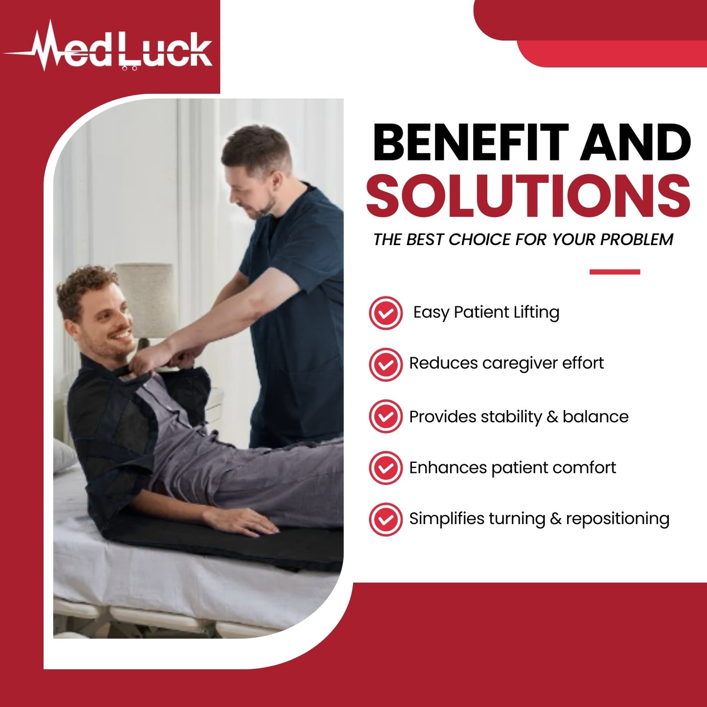 Medluck's Positioning Bed Pad Patient Transfer Sheet with Handles Washable Draw Sheets Mattress