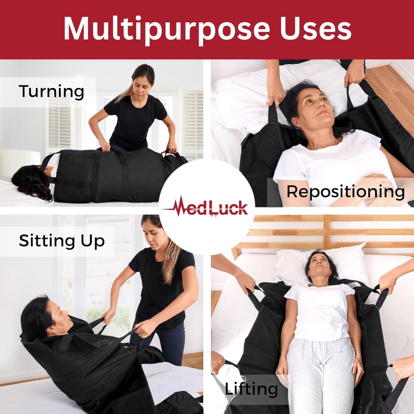 Medluck's Positioning Bed Pad Patient Transfer Sheet with Handles Washable Draw Sheets Mattress