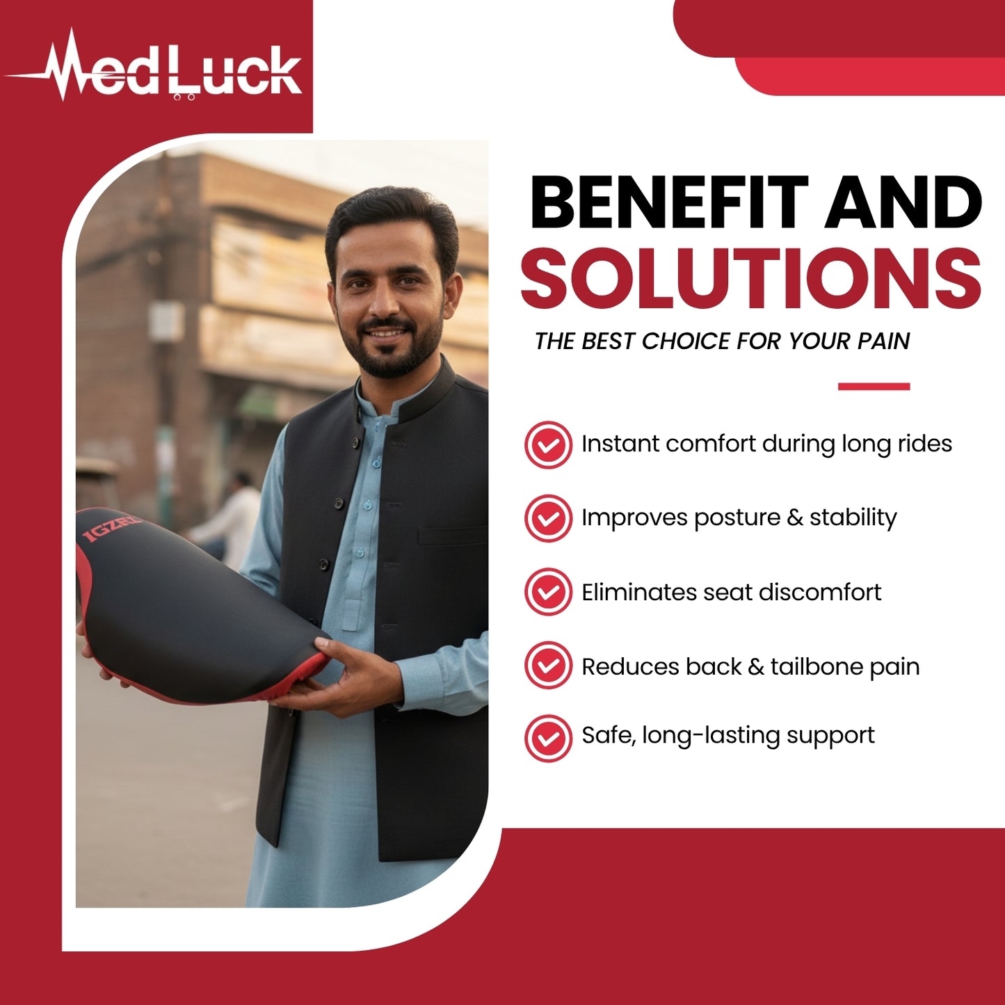 CloudSoft Memory Foam Bike Seat Cushion - Pain Relief & Enhanced Comfort