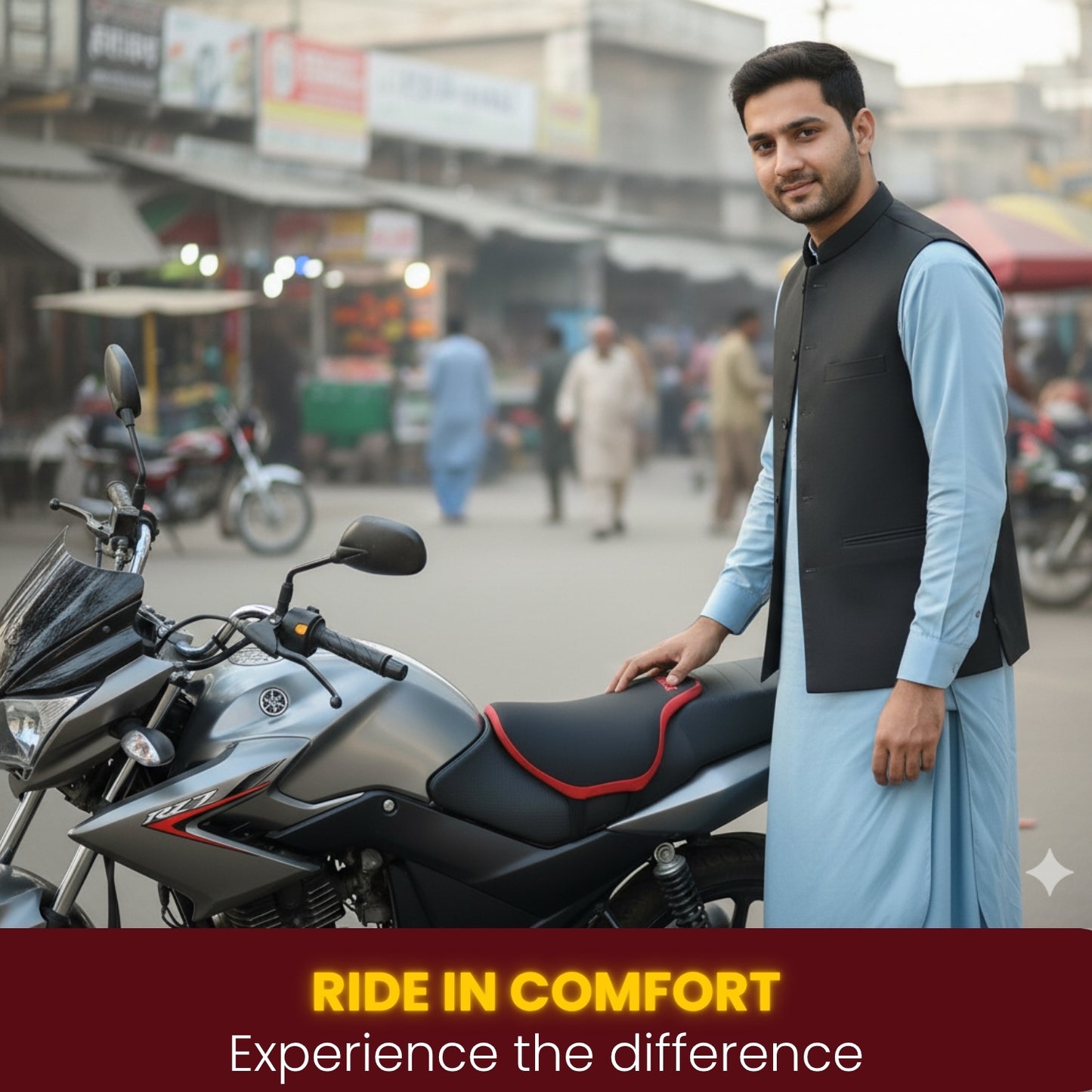 CloudSoft Memory Foam Bike Seat Cushion - Pain Relief & Enhanced Comfort