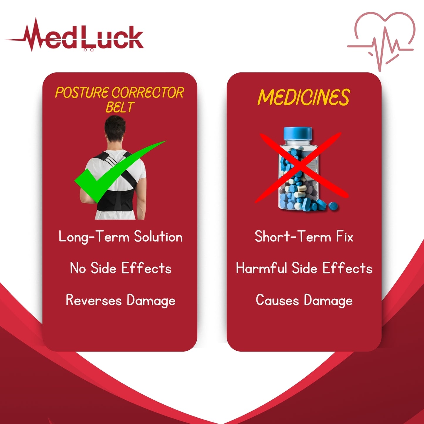 Medluck's X-Shape Adjustable Back Posture Belt