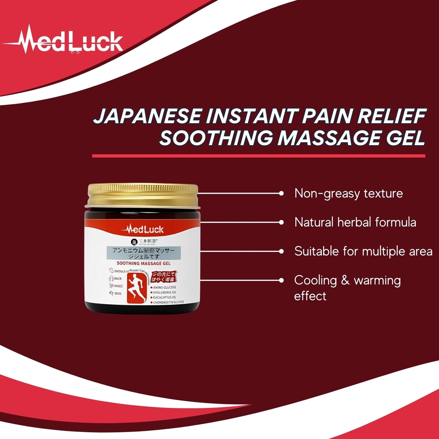 Medluck's Japanese Formula Soothing Massage Gel for Joint & Muscle