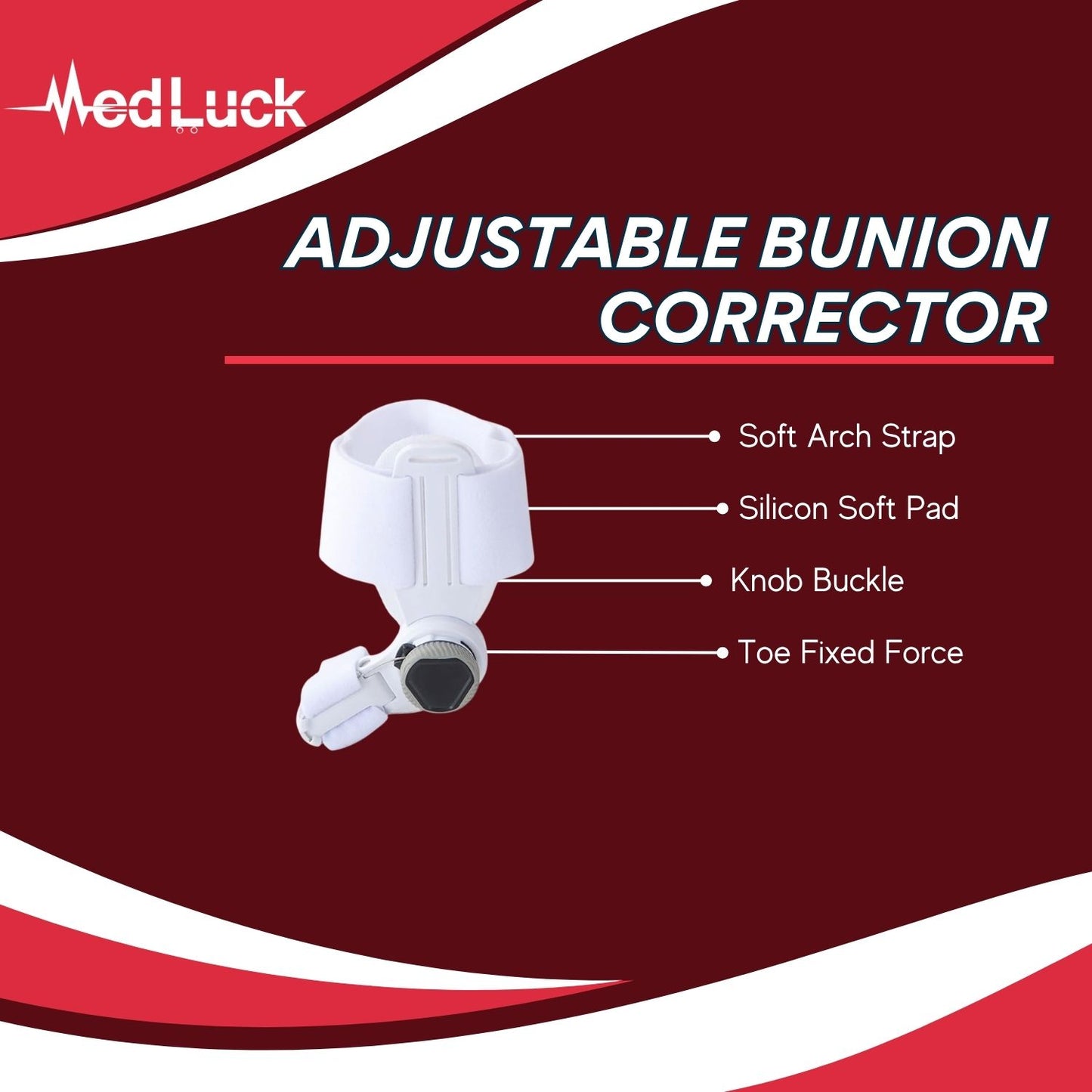 Medluck' Bunion Corrector Kit with Toe Separator for Bunion Relief, Day Night Support Orthopedic Bunion Toe Straightener,