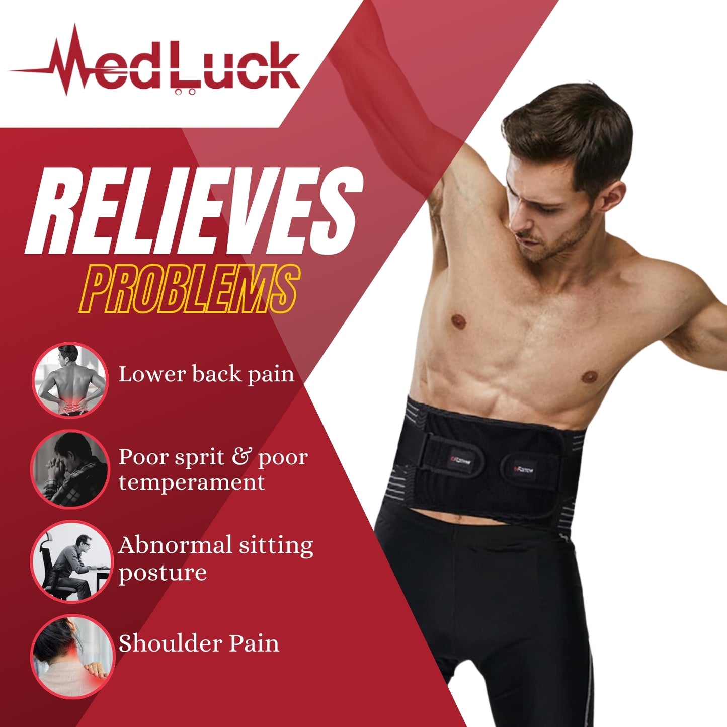 Medluck's Lower Back Pain Relief Belt
