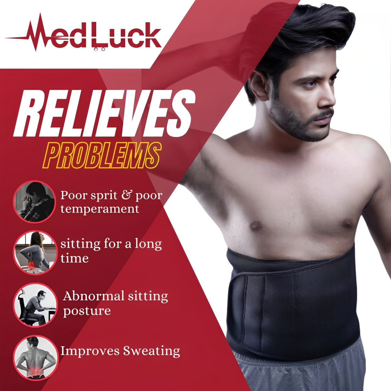Medluck's Sweat Waist Trimmer Belt