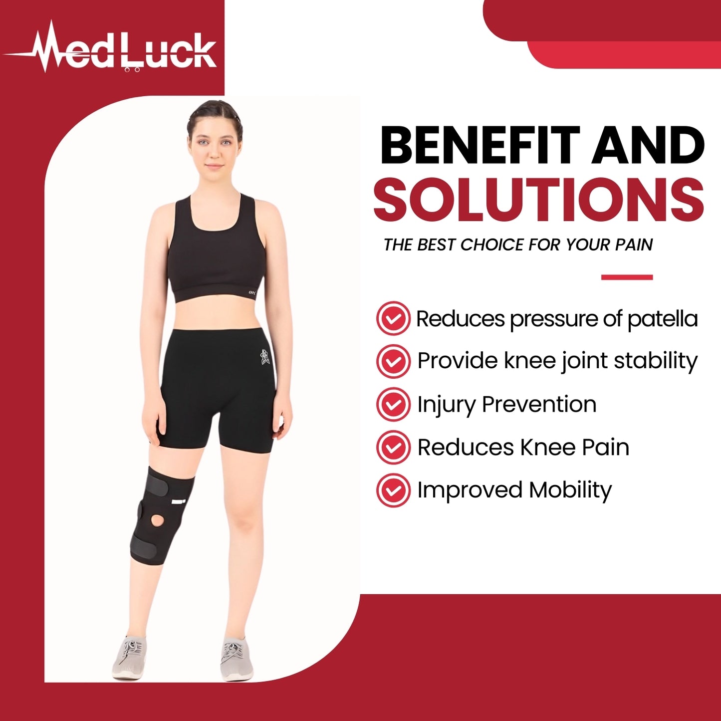 Medluck's PATELLA TENDON KNEE SUPPORT (HINGED)